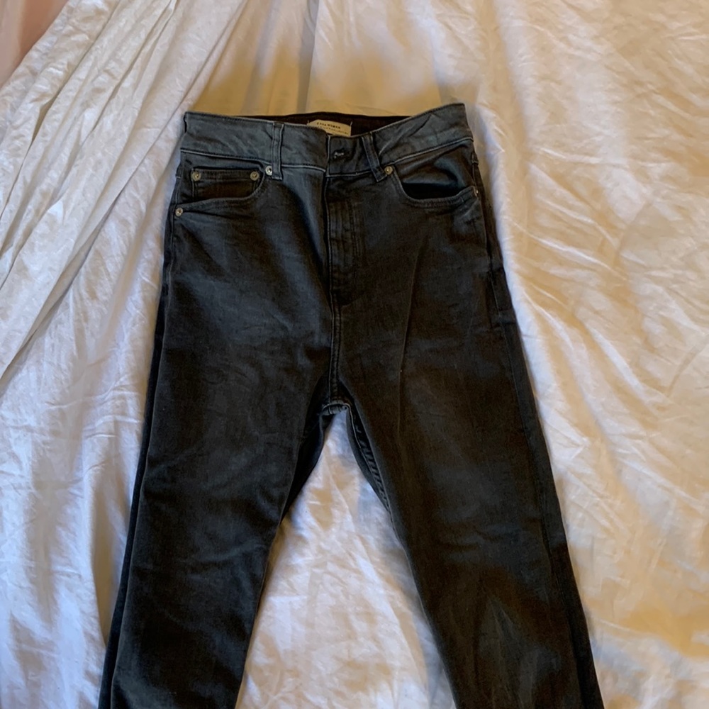 Charcoal Gray High waisted jeans from Zara